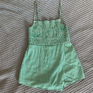 Urban Outfitters Winnie gingham skort romper